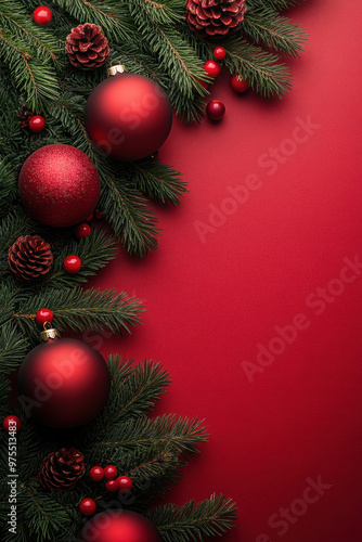 Christmas Background with Pine Branches