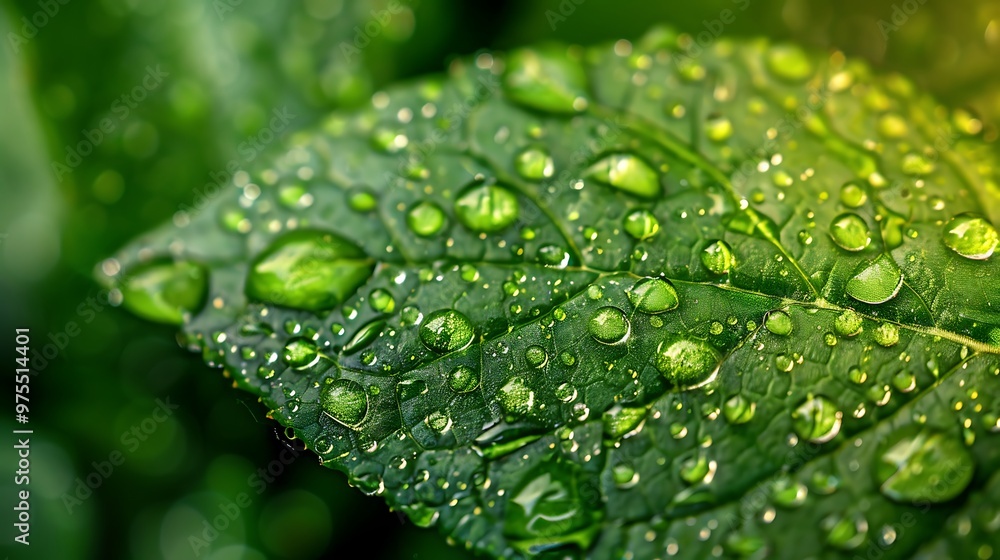 Beautiful close up photograph of a fresh green leaf with dewy droplets and intricate vein patterns showcasing nature’s fresh and vibrant beauty in high definition Beautiful close up photograph of a fresh green leaf with dewy droplets and intricate vein patterns showcasing nature’s fresh and vibrant beauty in high definition