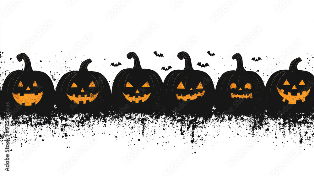Banner Design Featuring Jack-o'-Lanterns Banner Design Featuring Jack-o'-Lanterns