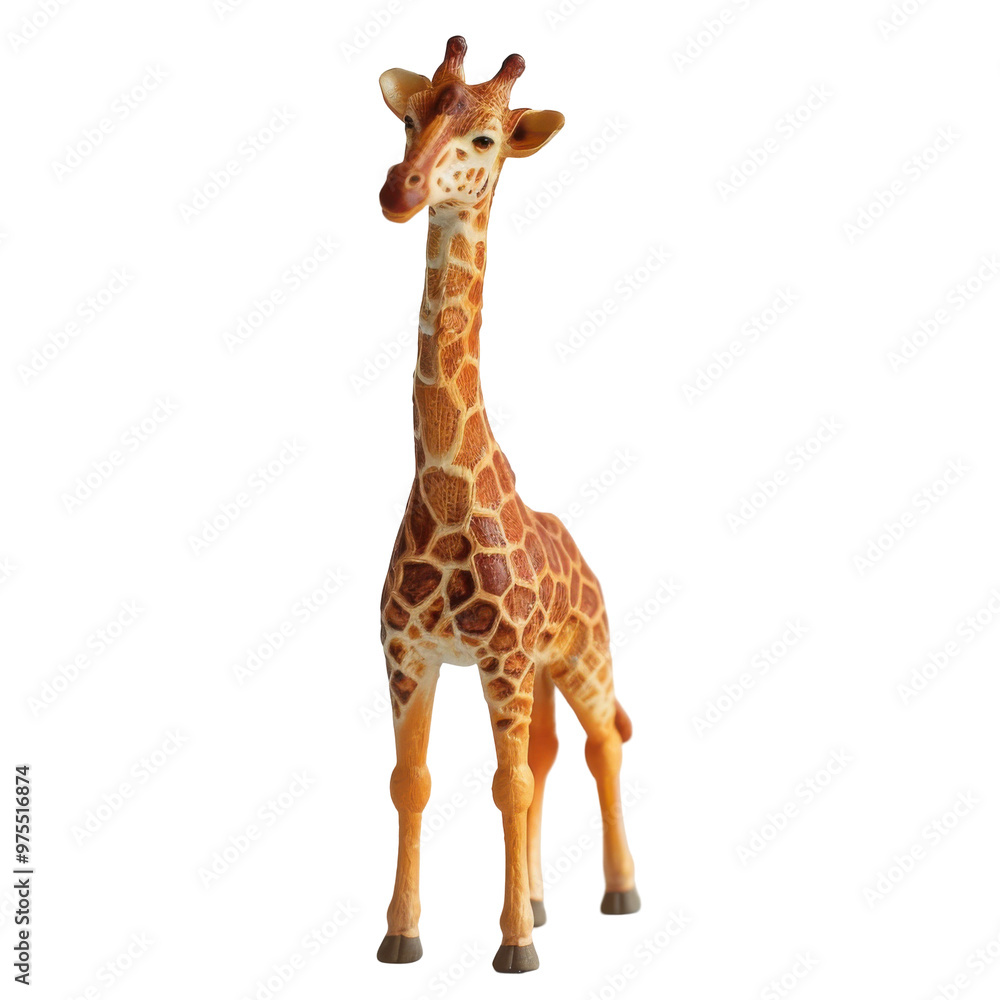 Transparent A giraffe standing on a white background Transparent A giraffe standing on a white background