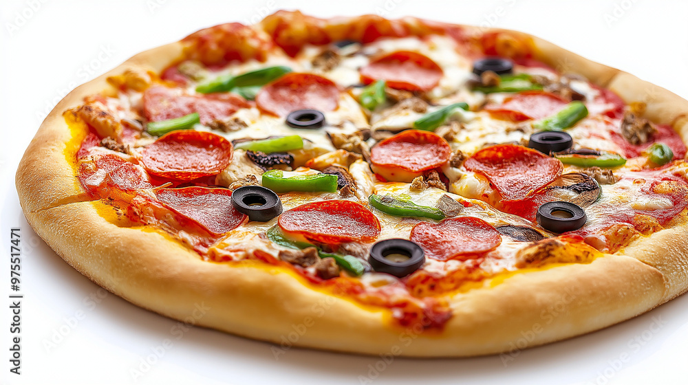california pizza with olive isolated on white background california pizza with olive isolated on white background