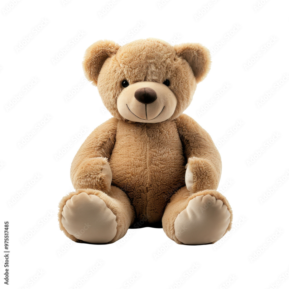 Transparent A teddy bear is sitting on a white background Transparent A teddy bear is sitting on a white background