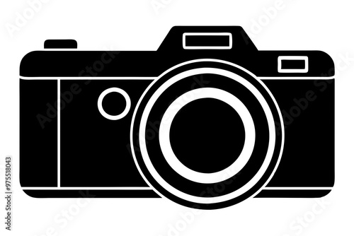 Photo camera or video camera silhouette icon for graphic design. vector illustration.