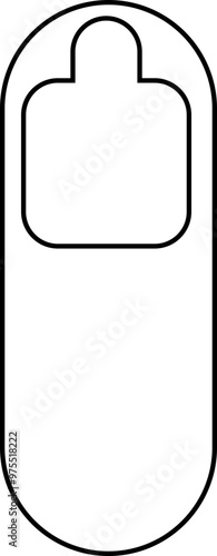 Elegant hotel door hanger design for handle or knob. Do not disturb, please service or clean room doorhanger template. Vector die cutting inform sign. Hotel Door Hanger Tags. Minimalism concept.