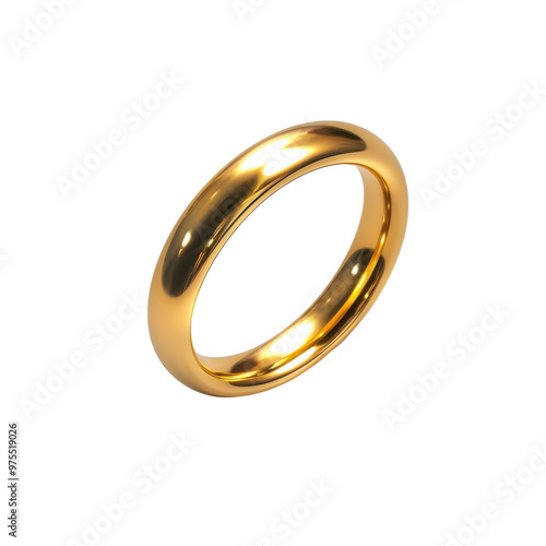 Transparent A gold ring with a shiny surface