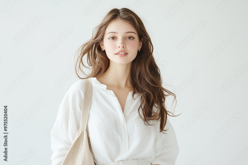 Fashionable Woman with Minimalist Background Fashionable Woman with Minimalist Background