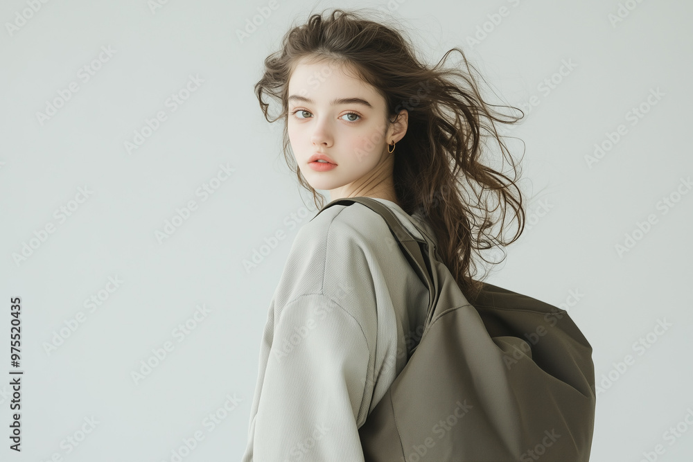 Fashionable Woman with Minimalist Background Fashionable Woman with Minimalist Background
