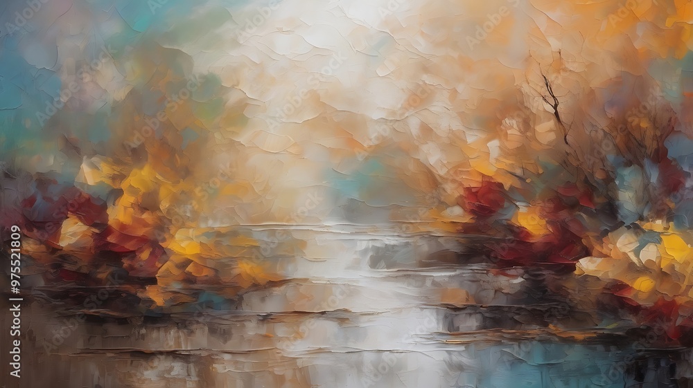 Fototapeta premium Watercolor background drawn by brush. Textured background. Oil on canvas. modern Art.