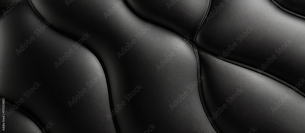 Obraz premium Black Leather Texture Background Close Up Ai Generated
