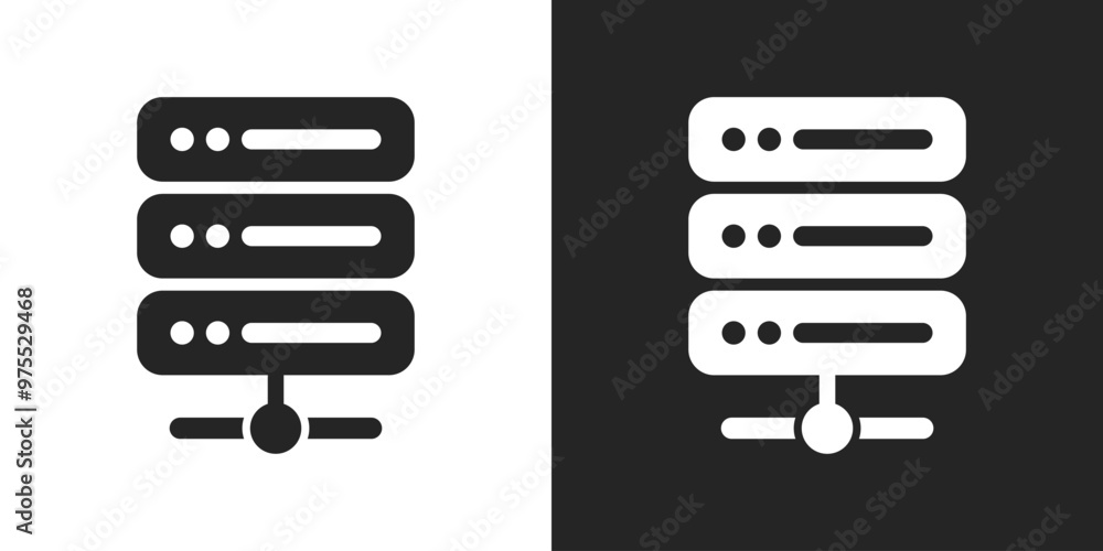 Server computer sign black and white icon vector design Server computer sign black and white icon vector design