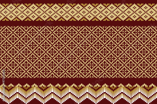 Geometric vintage seamless pattern with ethnic and tribal elements, ideal for fabric, wallpaper, or textile designs