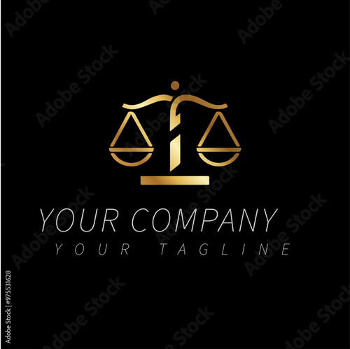 Vector Lawyer Logo Design with golden colors