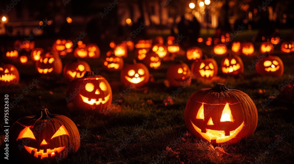 Jack-o'-lantern with a spooky smile pumpkin for Halloween Jack-o'-lantern with a spooky smile pumpkin for Halloween