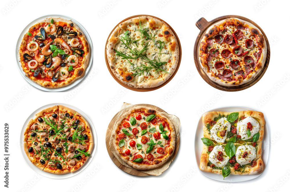 Seafood Pizza, Pizza Ai Frutti Di Mare with Squid Rings, Mussels and Shrimps with Tomato Sauce Seafood Pizza, Pizza Ai Frutti Di Mare with Squid Rings, Mussels and Shrimps with Tomato Sauce