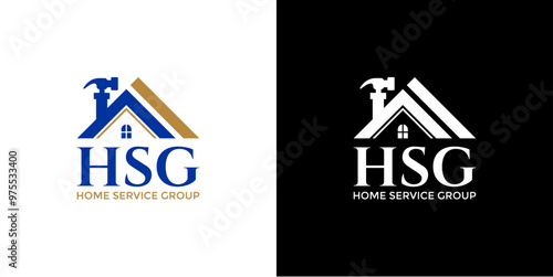 Initials of building and home repair services vector logo