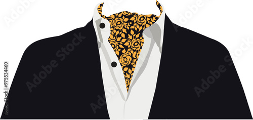cravat clipart or illustration with a suit isolated on a transparent background
