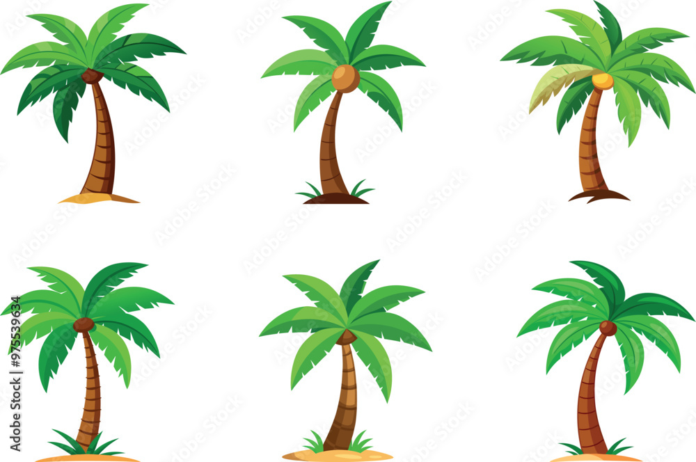 Naklejka premium Palm trees silhouette black and white background