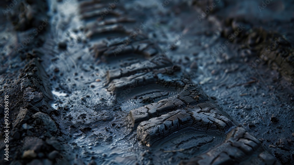 Tire imprints on the ground Tire imprints on the ground