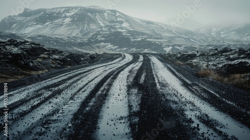 Wallpaper Mural Tire marks on mountain road turnout Torontodigital.ca