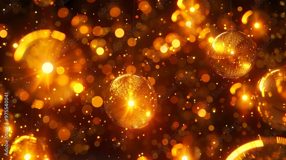Golden bubbles floating in a luminous abstract background Golden bubbles floating in a luminous abstract background