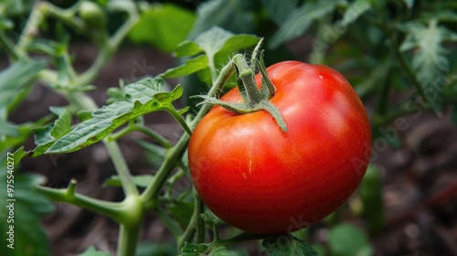 Tomato growing in the garden