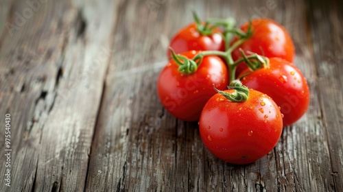 Tomatoes on wood surface