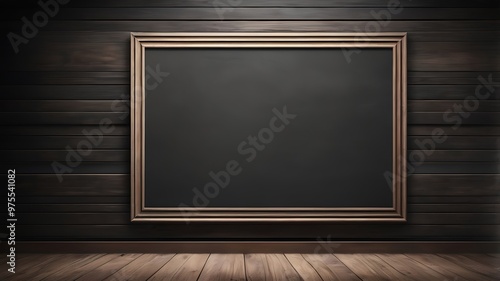 blackboard in room wood wall background