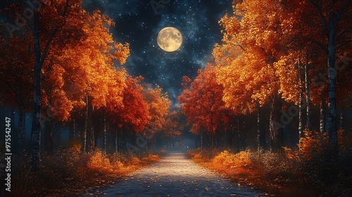 A Moonlit Forest Path