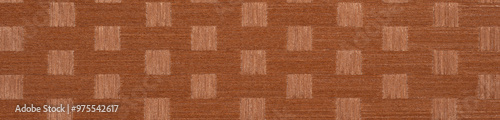 Warm sienna with cream accents in a checkered wooden veneer design