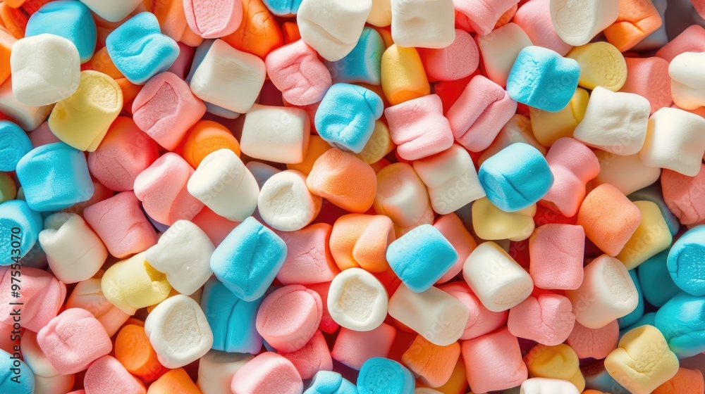 Top view of vibrant marshmallows in close up background Top view of vibrant marshmallows in close up background