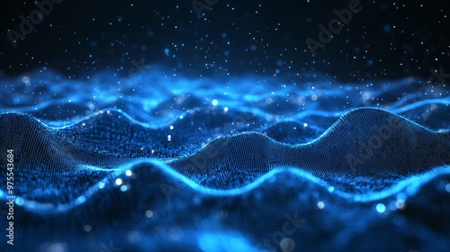 abstract background glowing networking connect node, the connecting node are wave form,