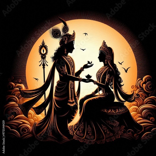 Shree Krishna and sree radha photo