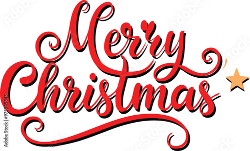 3D Text Effect Merry Christmas.