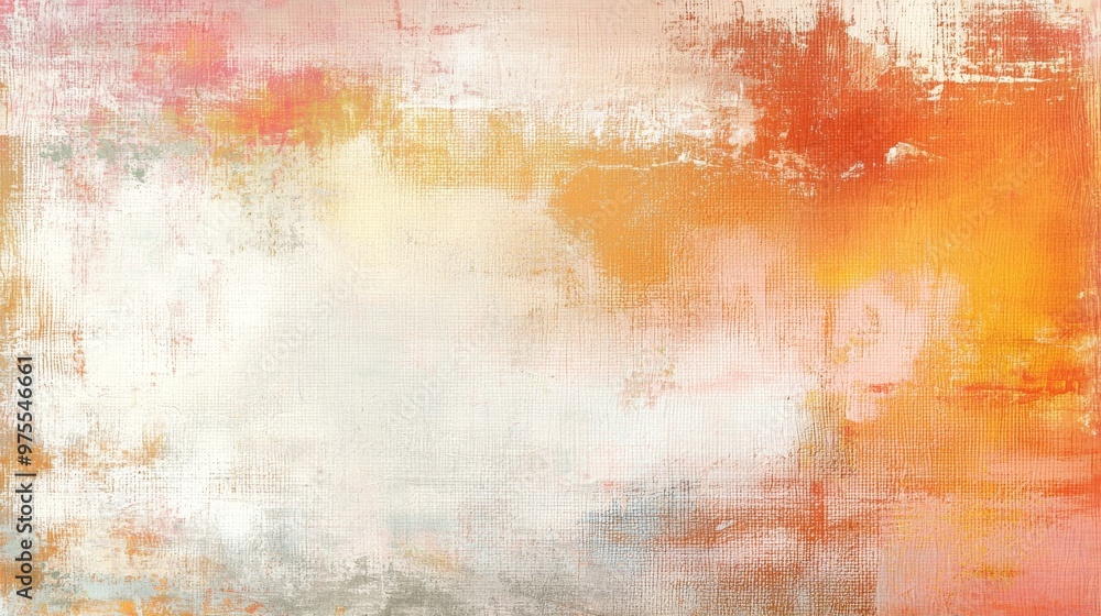 Abstract Canvas Texture with White, Yellow, Orange, and Pink Hues, Canvas Texture, Background, Abstract Art
