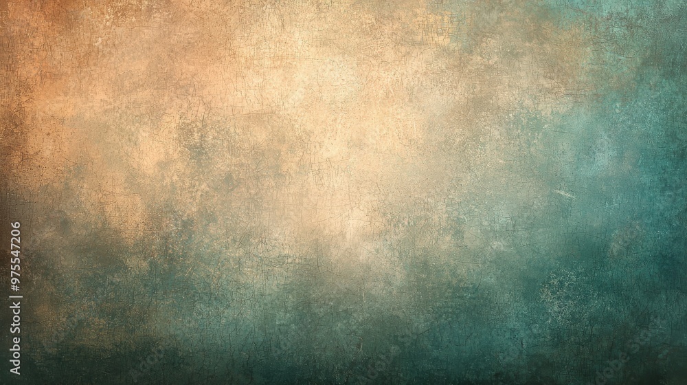 Fototapeta premium Abstract Textured Background Green and Beige with Light, texture, background, design