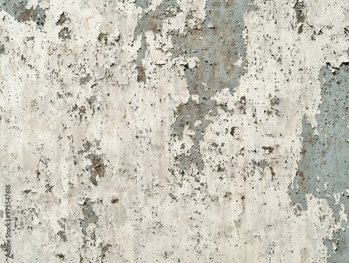 Cracked and Peeling White Paint on Grey Wall, Texture, Abstract, Grunge, Background, Wall, Paint