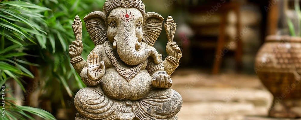 Ganesha Statue, A Close-up of the Hindu Deity of Wisdom and Remover of Obstacles, Hinduism, Religious Statues, India Ganesha Statue, A Close-up of the Hindu Deity of Wisdom and Remover of Obstacles, Hinduism, Religious Statues, India