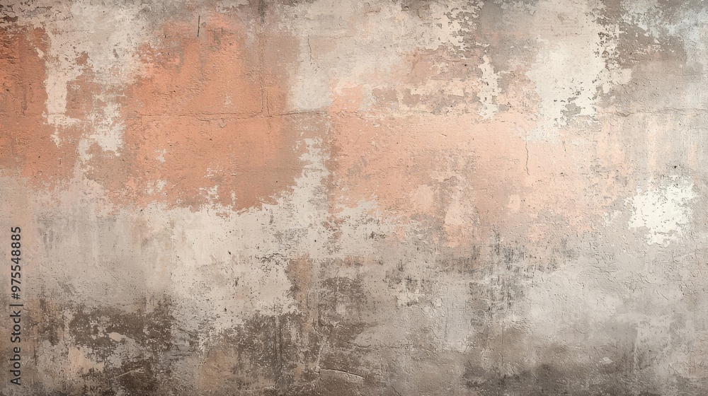 Obraz premium Textured Concrete Wall with Beige and Gray Tones, Abstract Background, Wall Texture, Concrete Wall, Beige