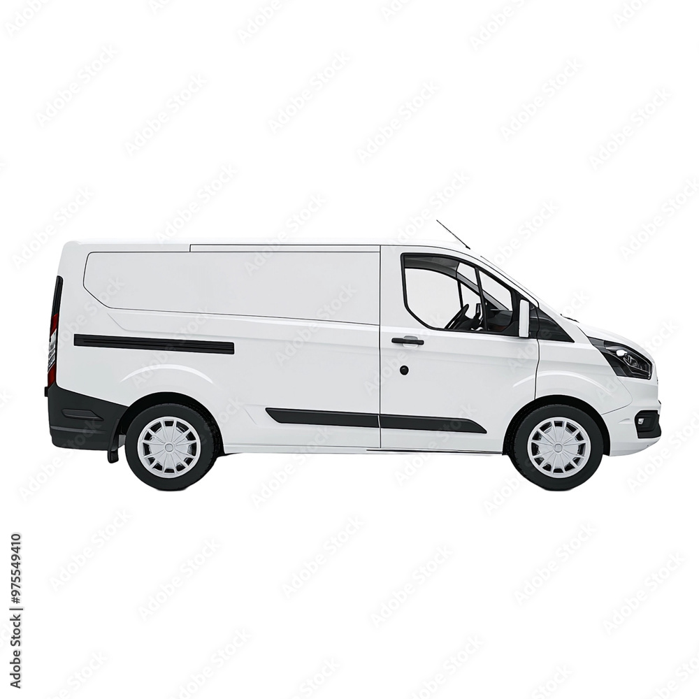 Sleek White Van Ready for Business in an Urban Setting isolated on transparent background Sleek White Van Ready for Business in an Urban Setting isolated on transparent background