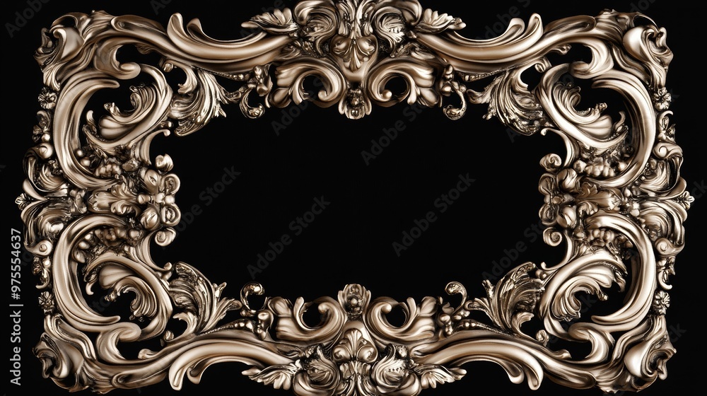 Ornate Baroque Victorian Frame Border with Arabesque Details Ornate Baroque Victorian Frame Border with Arabesque Details