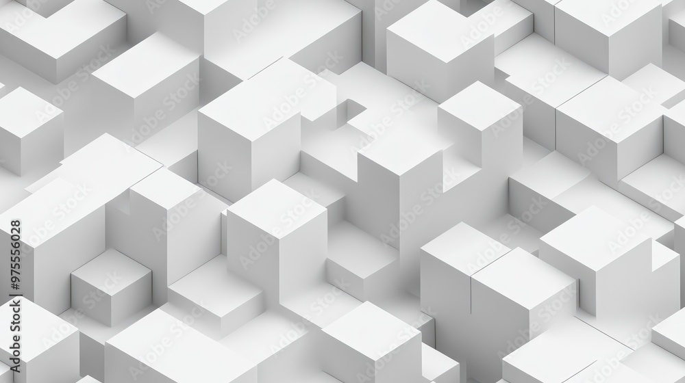 Isometric gray design on a white backdrop