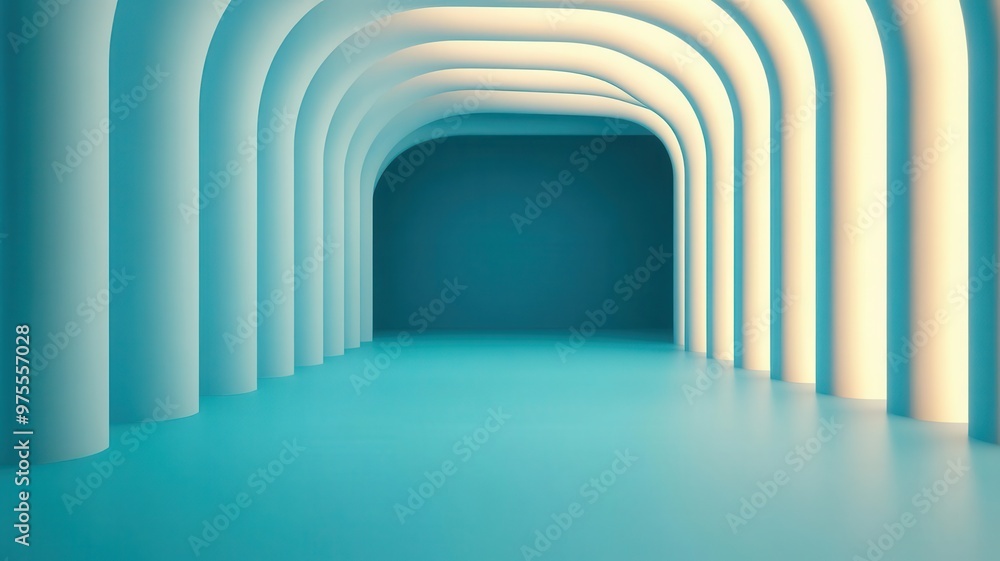 Abstract tunnel made of light beams, soft gradients, ethereal atmosphere Abstract tunnel made of light beams, soft gradients, ethereal atmosphere