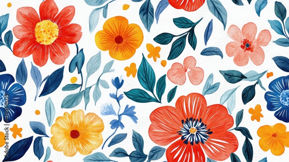 custom made wallpaper toronto digitalDelicate floral print texture design Indonesian textile motifs colorful seamless patterns summer ornament watercolor majolica tile and bohemian tile