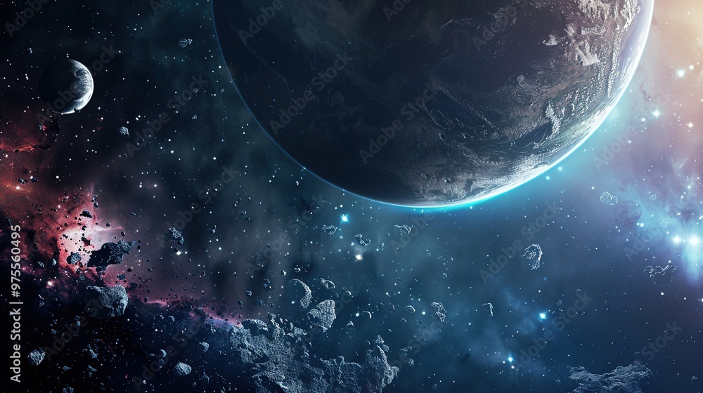 Obraz premium Cosmic abstract background with cosmic phenomena and celestial events.