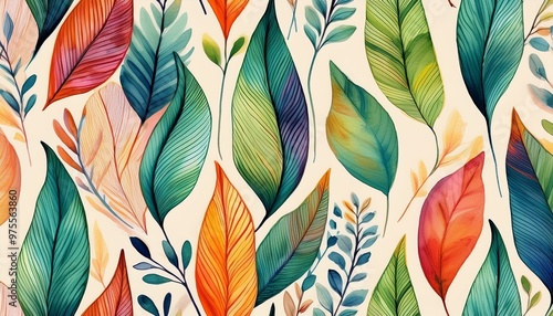 seamless pattern with leaves