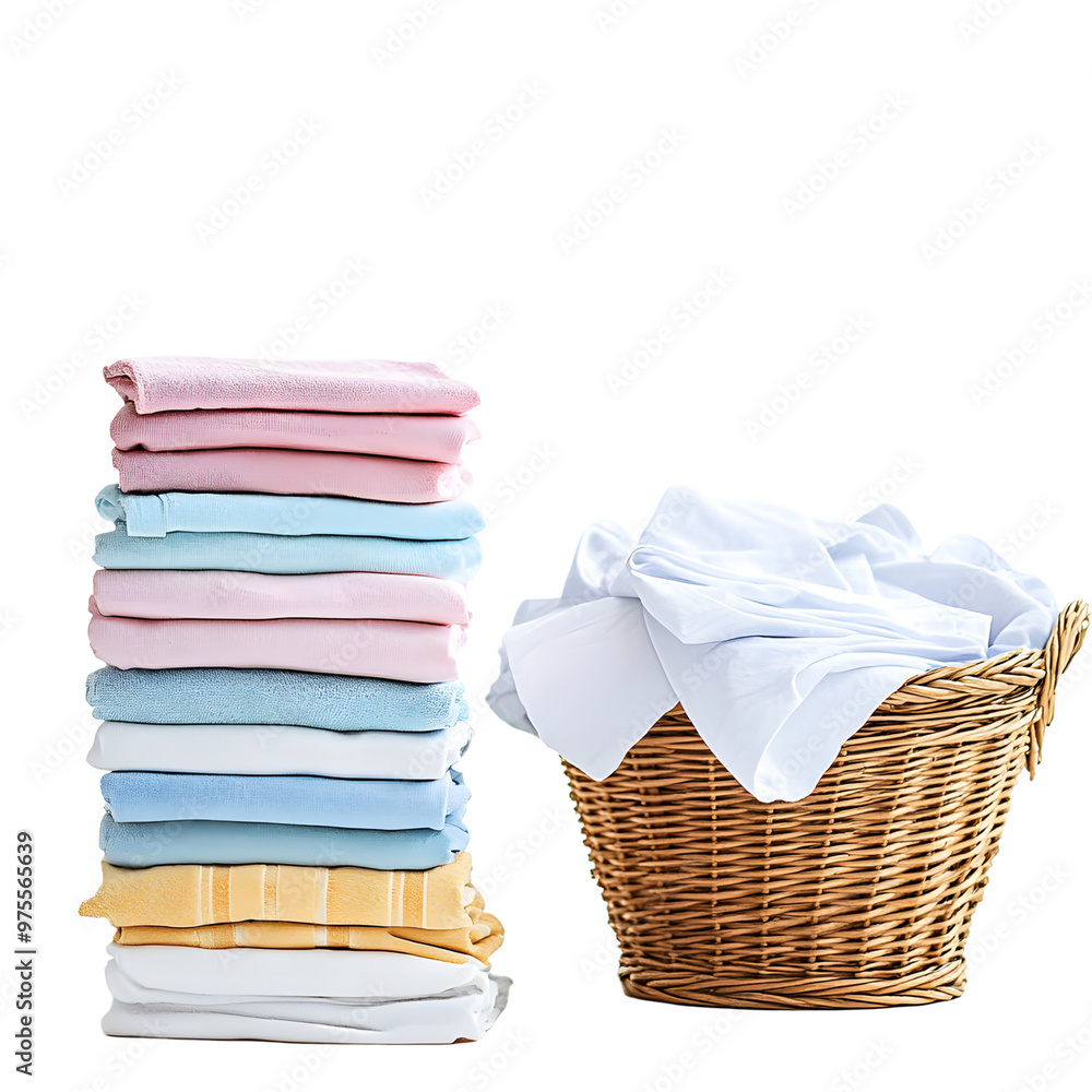 Organized Laundry: Fresh Linens Ready for Folding Organized Laundry: Fresh Linens Ready for Folding