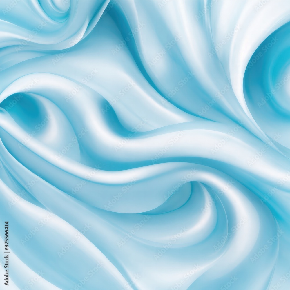 Fototapeta premium Soft Pastel Blue Shiny Satin Silk Swirl Texture Background