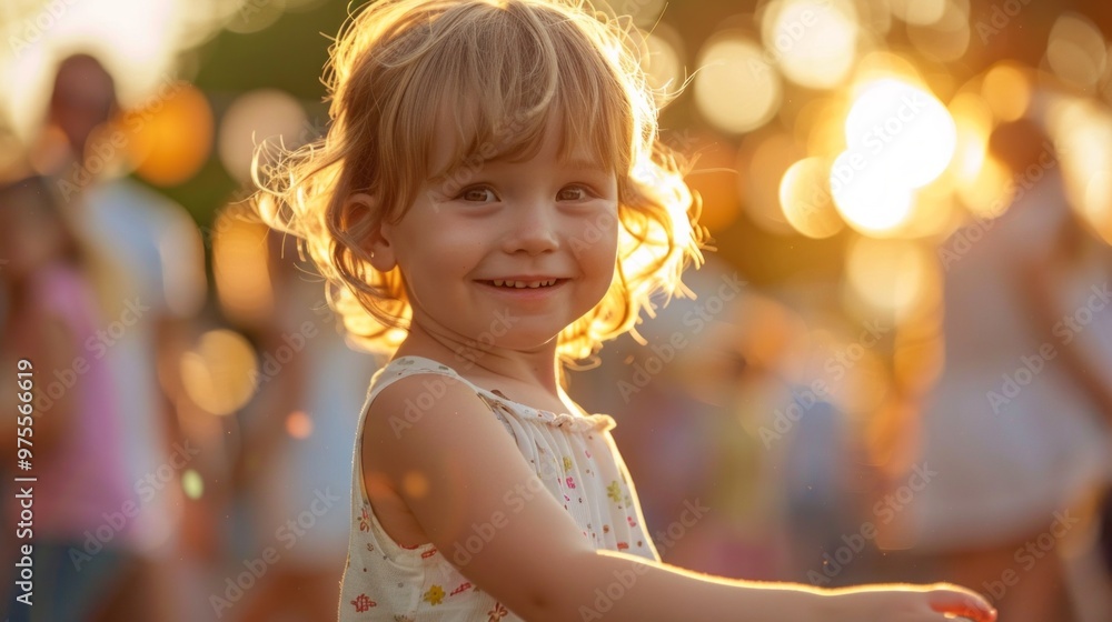 A young girl is smiling and looking at the camera A young girl is smiling and looking at the camera