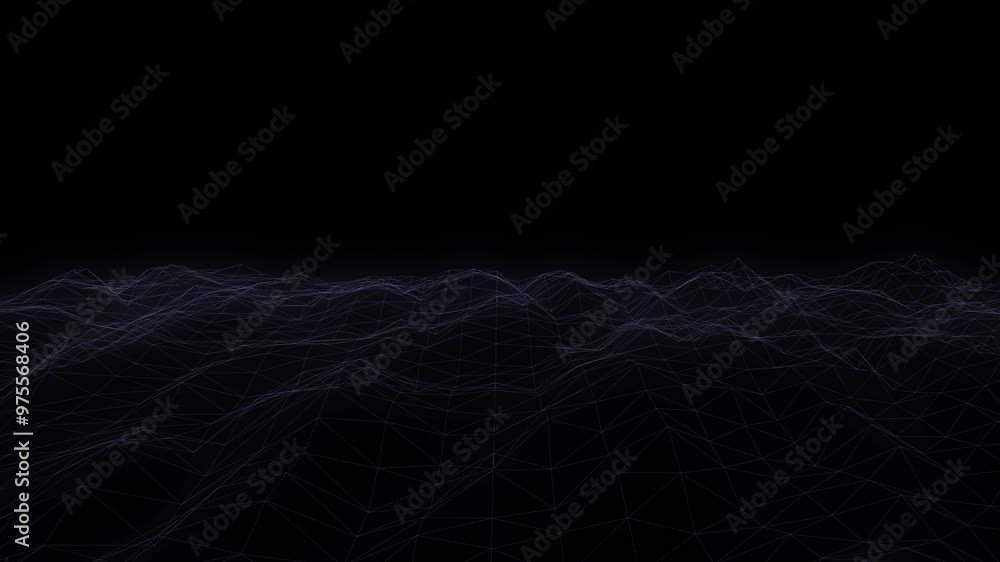 Dark abstract wireframe animation background, wavy visualizer, presentation background, modern minimalist concept Dark abstract wireframe animation background, wavy visualizer, presentation background, modern minimalist concept