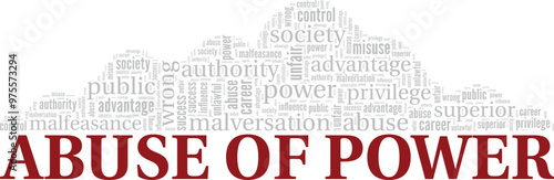 Abuse of Power word cloud conceptual design isolated on white background.